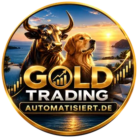 Gold Trading Automatisiert – Logo mit Bulle und Hund